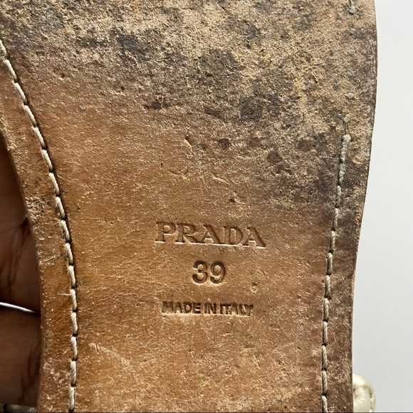 Prada Women’s Gold Flat Sandals size 39 - Picture 4 of 4